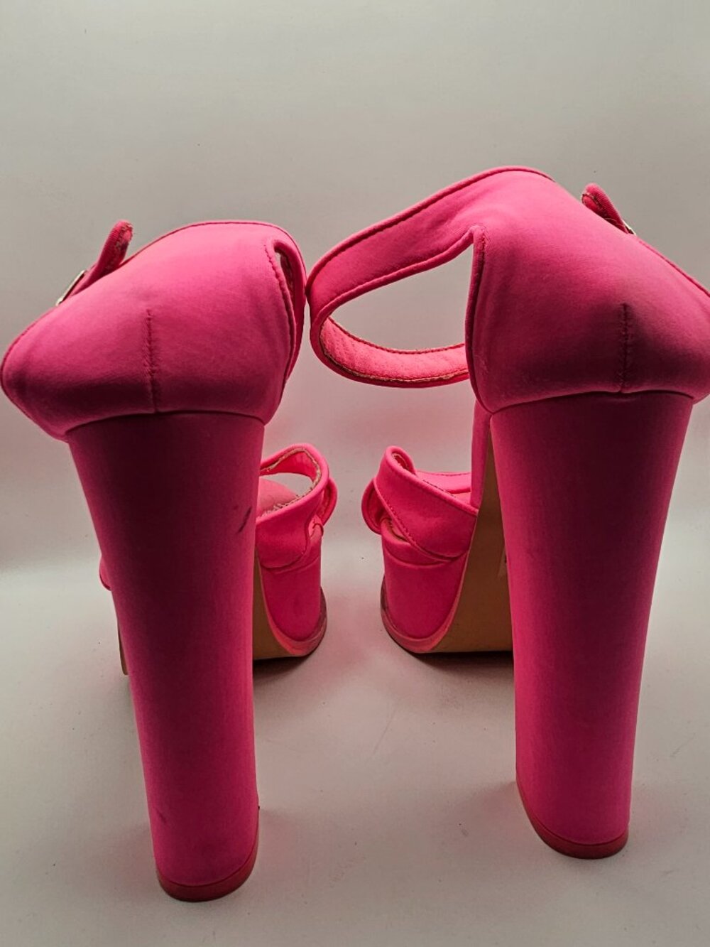 Kayleen by Los Angeles Hot Pink Odilia‑Style Block Platform Sandals – Size 9 - Picture 4 of 7